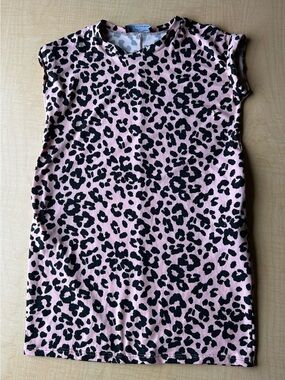 Brigitte Brianna Kids Girls Size 8 Pink Leopard Print Modest Shift Dress
